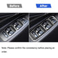 Carbon fiber window switch trim installed around power window controls on door panel