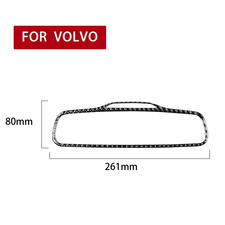 Carbon fiber style rearview mirror sticker dimensions 261mm x 80mm, curved
