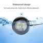 Black round LED reversing light with water droplets around the lens for protection