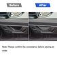 Door panel inner trim before-and-after, carbon fiber weave overlay