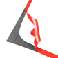 Carbon fiber trim piece with red backing edge and gray backing section