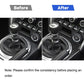 Before-and-after view: carbon fiber gear console trim added to manual shifter area