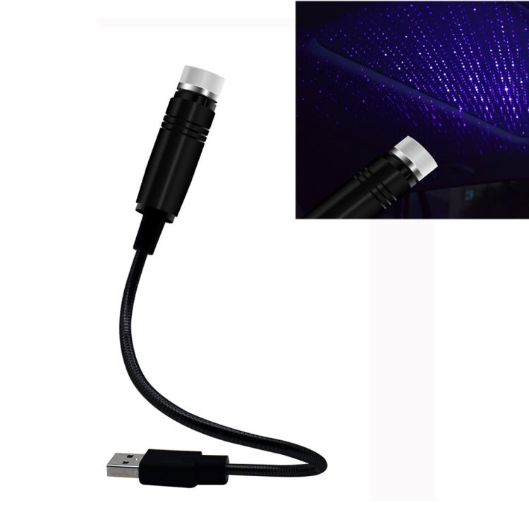 Car USB star dome projector hose light with black cable and USB-A connector
