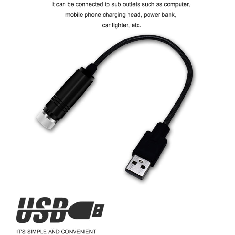 USB-A to projector hose light cable with black star projector head