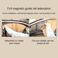 Tan magnetic car sunshade curtains for side windows, shown being pulled open