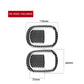 Seat back sticker set with carbon fiber-look oval frames and rectangular insert, size guides