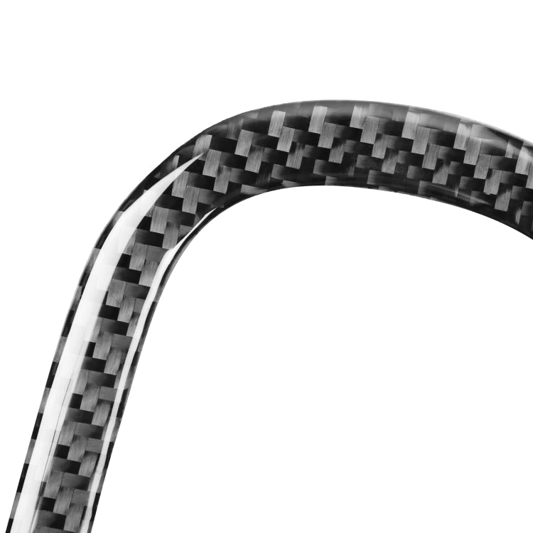 Carbon fiber-look seat sticker curve detail with black-and-gray woven pattern