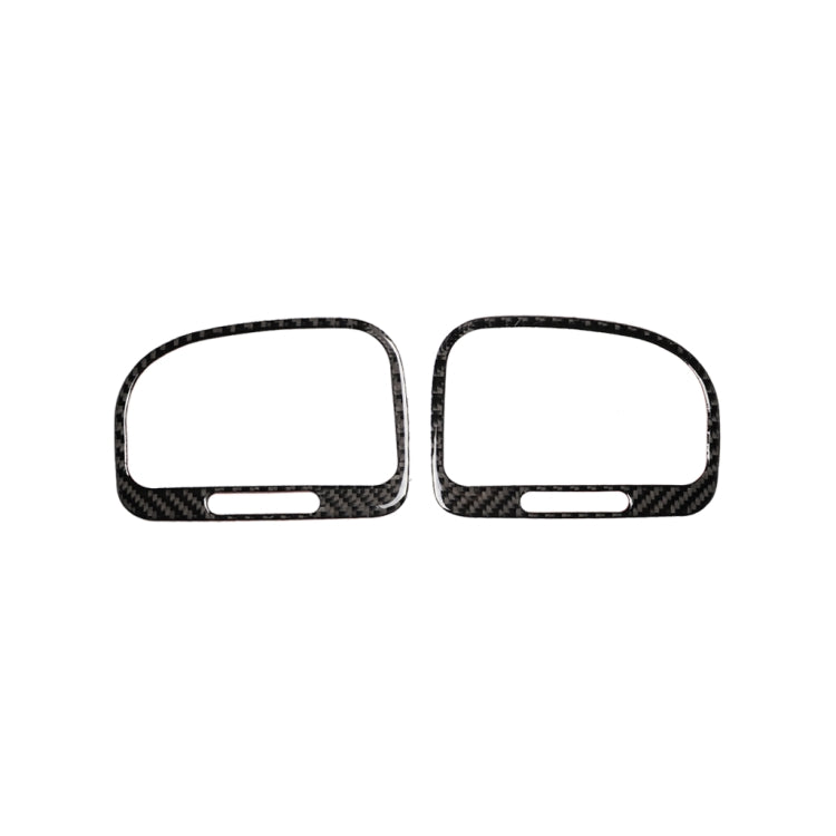 Carbon-fiber style air outlet trim bezels, left and right, black weave with cutout