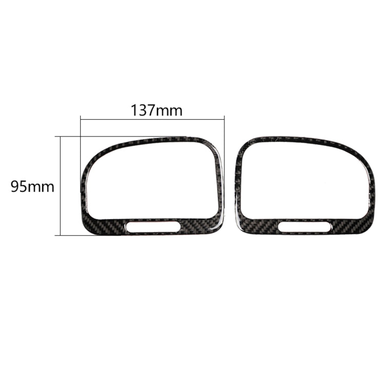 Pair of carbon-fiber style air outlet trim bezels, left and right, 137 x 95 mm