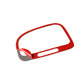 Carbon-fiber style air outlet trim bezel with red protective backing, black weave