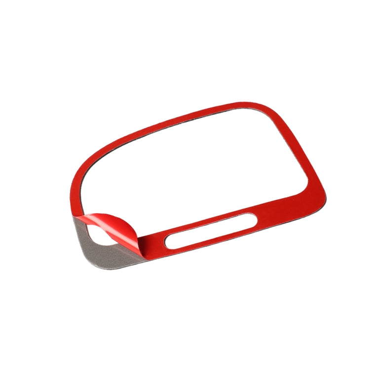 Carbon-fiber style air outlet trim bezel with red protective backing, black weave