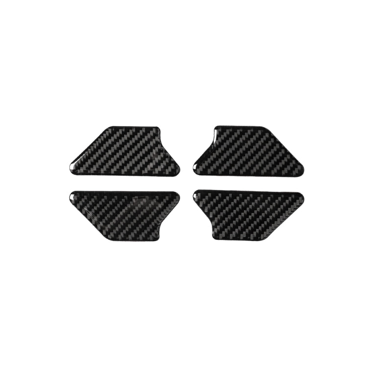 Set of four carbon fiber-pattern door bowl panel stickers, black and gray weave