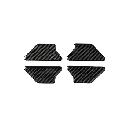 Set of four carbon fiber-pattern door bowl panel stickers, black and gray weave