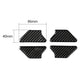Carbon fiber-pattern door bowl panel stickers with size markers: 86mm x 40mm