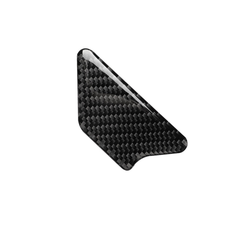 Single carbon fiber-pattern door bowl panel sticker, dark woven texture, curved shape