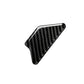 Carbon fiber-pattern door bowl panel sticker with rounded triangular shape, dark weave
