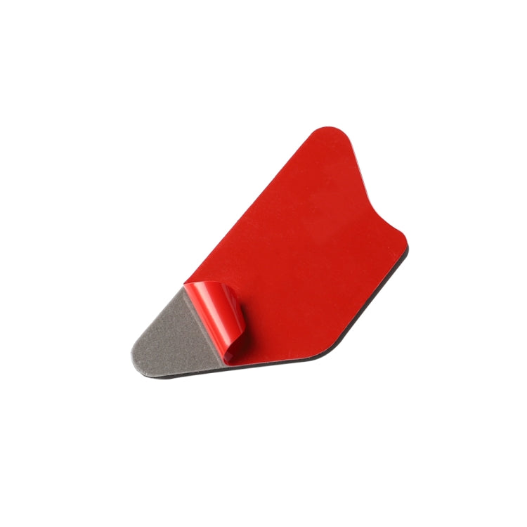 Door bowl panel sticker with red backing film and gray adhesive surface