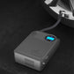 Electric air pump with digital display, buttons, and side cable outlet