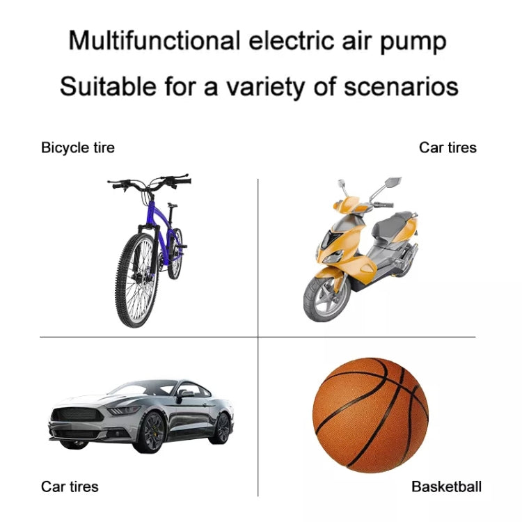 Multifunctional electric air pump icons for bicycle, car, and basketball inflation