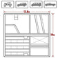 Size diagram for car visor organizer: 13.8 in wide, 14 in tall