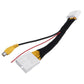 24-pin reverse camera adapter cable with yellow RCA plug and white harness connectors