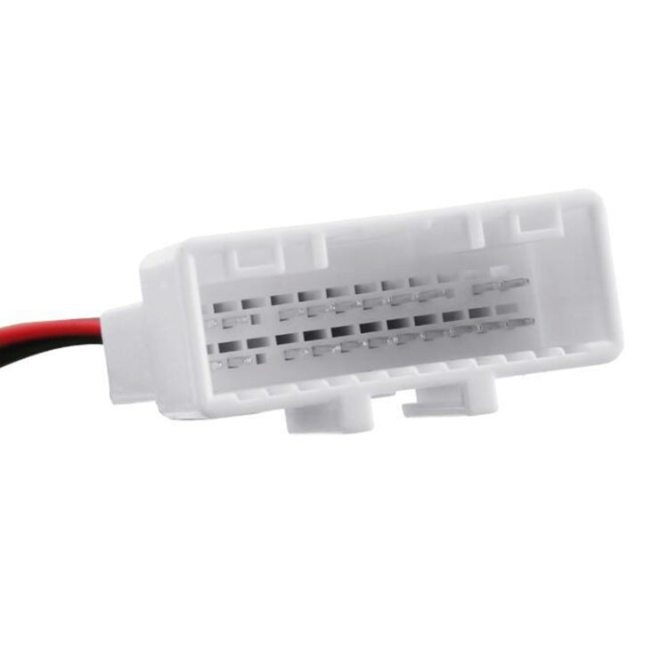 White 24-pin multi-connector end for reverse parking camera adapter cable