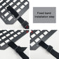 Black rigid grid panel with attached elastic bands and snap buckles