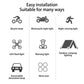 Strobe light packaging insert showing multiple mounting use icons