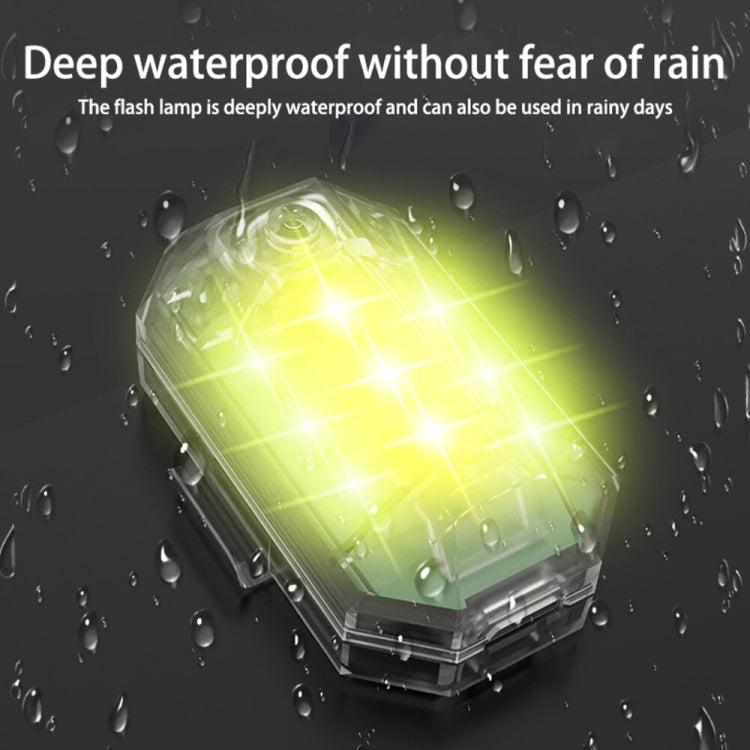 Waterproof motorcycle strobe light with bright yellow-green light glow