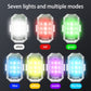 Motorcycle strobe light with multiple color modes: white, red, green, blue, yellow