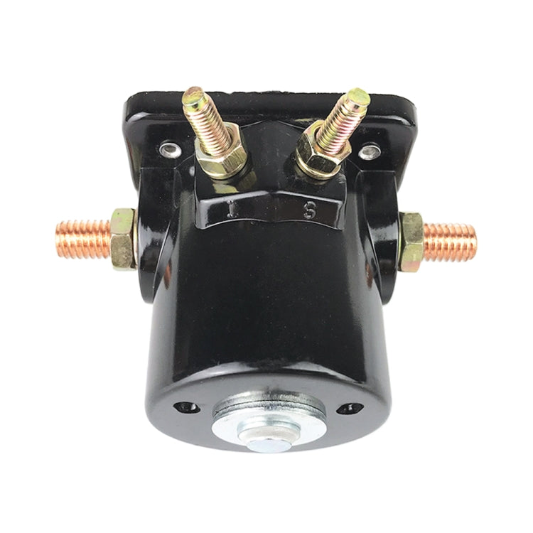 Marine outboard starter solenoid relay with top mounting posts and side terminals