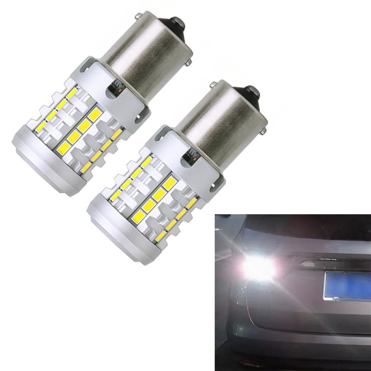 1156 LED turn signal bulb pair with aluminum housing and multi-LED light bars