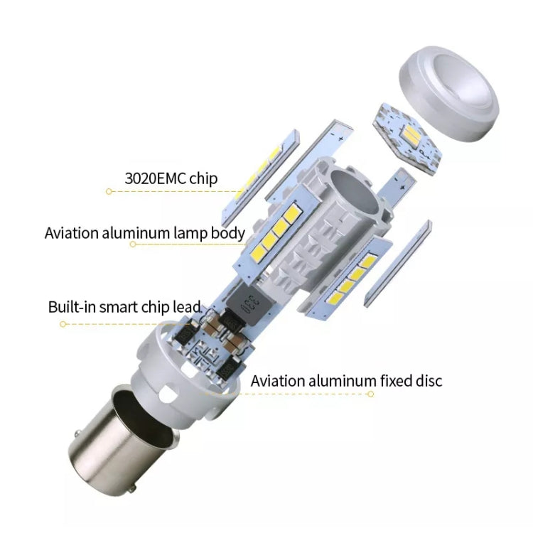 1156 LED turn signal bulb with aviation aluminum body and built-in chip