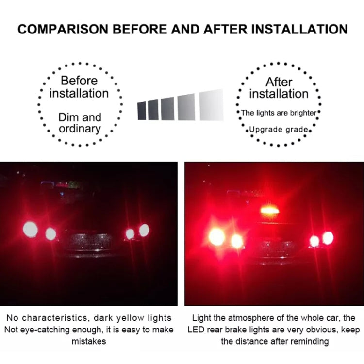1156 LED turn signal lights comparison before and after installation, brighter