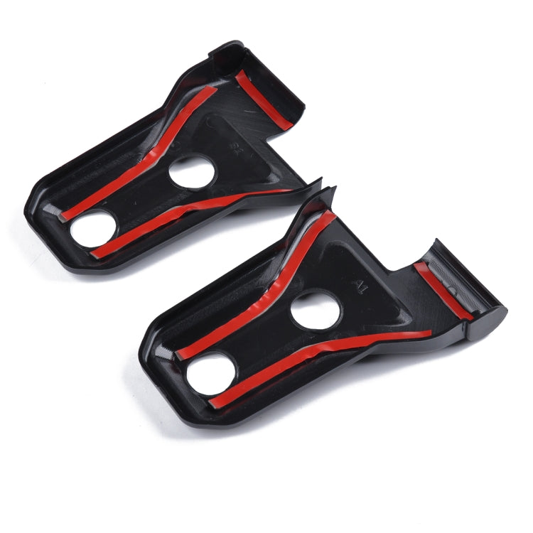 Set of red ABS side door hinge protector covers with oval cutouts