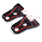 Red ABS side door hinge protector covers with oval cutouts and red accents