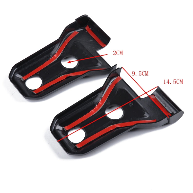 Red ABS side door hinge protector covers with oval cutouts and red accents