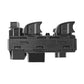 Power window switch panel with rocker controls and raised cross-window button