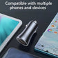 Compact metal car fast charger with dual USB ports