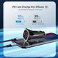 Black square car fast charger with dual ports for PD and QC charging