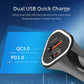 Black triangle car fast charger with dual-port PD/QC panel