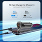 White triangle car fast charger with PD/QC port panel on cigarette-lighter plug