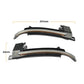 Pair of LED mirror turn signal light bars with smoked covers and mounting tabs, 207 mm.