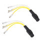 Motorcycle LED turn signal load decoder wiring harness with black inline modules and multi-wire leads