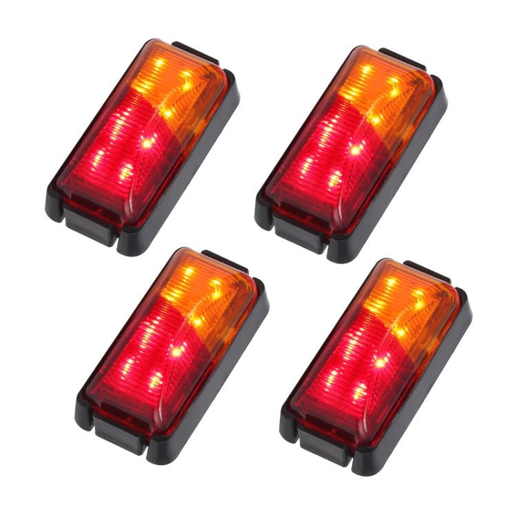 4 truck side marker lights with amber/red LEDs and black housings