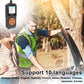 Car OBD2 code reader with color screen and orange keypad, connected to OBD cable