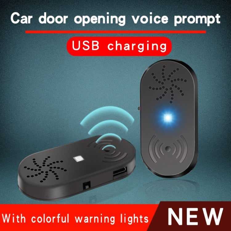 Black car door opener alarm prompt with glowing LED light on handheld device