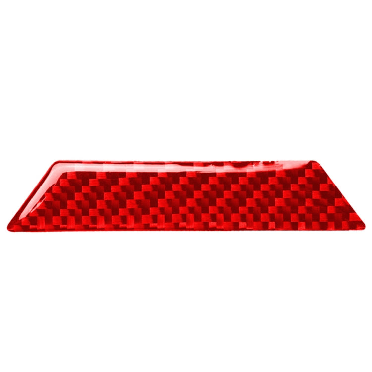 Red carbon-fiber style storage compartment trim sticker with triangular profile