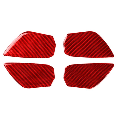 Red carbon-fiber inside door wrist decorative sticker set, four pieces