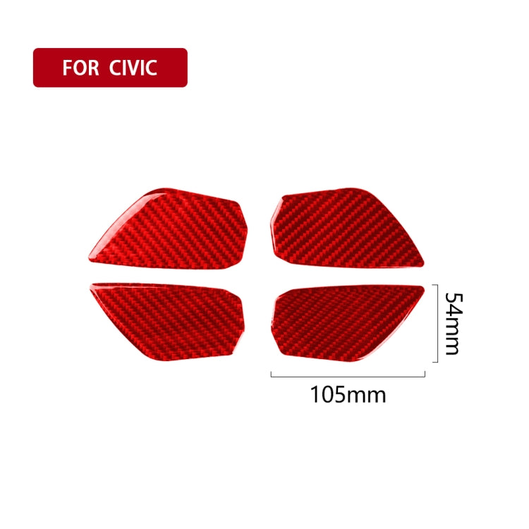 Red carbon-fiber inside door wrist stickers, four pieces with size markers